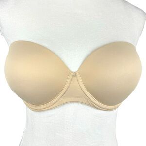 Victoria's Secret PINK Wear Everywhere Multi-Way Push-Up Bra 34DD Strapless Nude